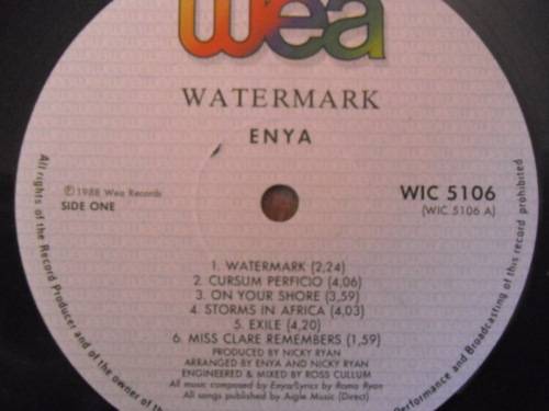 ENYA - WATERMARK VINYL, LP, RECORD.